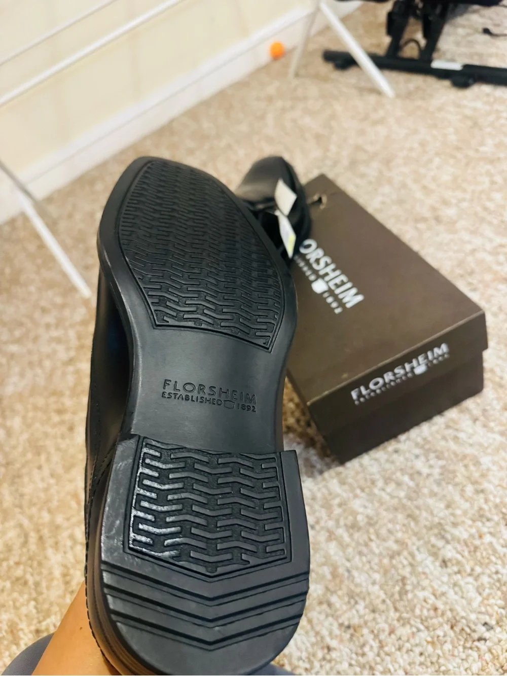 Florsheim Mens Black Leather Slip On Dress Shoes Memory Foam 9.5 M NWT Box